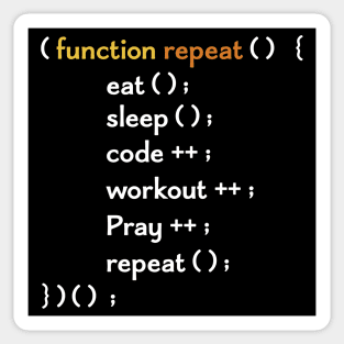 Funny Computer Science coding Eat Sleep Code / funny programming design / coding gift idea / increment and progress coding idea Sticker